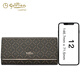 Goldlion Wallet 2024 Neue Mode Retro Mode gedruckte Handtasche Wallet Long Damen Trendy Clutch 618 Dunkler Kaffee/Akzent Farbe Inneres Verschleiß