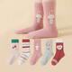 Six-fingered mouse spring and autumn children's socks for girls, students, thick cotton, baby girls, red, small, medium and big children, medium tube, autumn and winter, thickened long tube, 880X Love Princess, extended tube, 5 pairs, one size fits all, recommended shoe size 33-36, socks label 10-15 years old