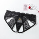 Sexy Lace Fully Transparent Sexy Panties Open and Easy to Take Off Hot Women's Thong High Elastic Perspective Hollow Black M Recommendation 80-115Jin Jin is equal to 0.5kg