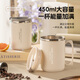 CAIZHI 304 stainless steel water cup, mug, coffee cup with lid, household double-layer anti-scald drinking cup, coffee white CZ6228