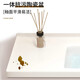 Yumei Youpin Solid Wood Bathroom Cabinet Ceramic Integrated Bathroom Washing Bathroom Cabinet Combination Washing Table Mirror Cabinet Cream Style L16 Hanging Cabinet 80cm Smart Mirror Cabinet + Ceramic Basin