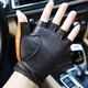 Lootis NOOLDERS men's half-finger retro driving deerskin gloves retro motorcycle riding driving gloves half thin camel L size