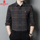 
Mengtejiao imported men's long-sleeved shirt in autumn and winter pure cashmere thickened warm middle-aged brand cashmere shirt business wear 826 dark gray 175/XL