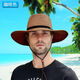 Aomelahoma Sun Protection Sommer Herren Strohhut Faltbarer Cowboyhut Outdoor Sonnenhut Strand Hut Großer Krempe Hut Travel Hut Männer faltbare Strohhut-Kaffee Farbe