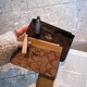 
Glorzd ultra-thin zipper coin wallet small wallet women's short premium bank card card bag coin bag driver's license leather case coffee color