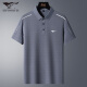 SEPTWOLVES high-end summer short-sleeved men's ice silk POLO shirt seamless business casual men's lapel polo shirt middle-aged T-shirt 408801 fog blue 3XL recommended weight 155-175Jin [Jin equals 0.5 kg]