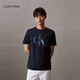 Calvin KleinCK Jeans夏季男士休闲通勤经典字母印花纯棉短袖T恤40KC829 cef-藏青 L