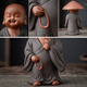 Yuxuan Creative Walker Little Monk Zisha Tea Pet Tea Leaky Tea Filter Tea Set Creative All-Porcelain Filter Ornament XWH-Walker Little Monk Gray Clothes