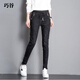 
ZHIDOUDOU jeans women's 2025 autumn new style plush loose trousers elastic black elastic waist pants 6628 single pants black New Year's prosperous 20 26 _Suggested 80-90Jin [Jin equals 0.5 kg] New Year's prosperous