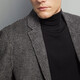 Sieben Brand [Wolle] Anzug Jacke für Herren und Winter Neuer Modetrend Slim Single Jacquard Anti-Falten-Anzug für Männer Schwarz B54 (190/108b)