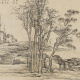 元倪瓒山树图古代山水画卷轴名画复仿古画中式挂画 元钱选芙蓉鸳鸯图12392 40X72厘米（喷绘画心尺寸） 装裱