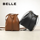 百丽（Belle）包包女2024新款质感休闲斜挎大容量单肩水桶包包X7170DX4 啡色