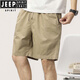 Jeep Spirit Shorts de cinco puntos para hombres Summer 2025 Nuevo algodón delgado de algodón suelto Sports Retrase Pantalones informales Nuevos hombres 9224 Caki L