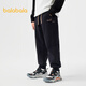 巴拉巴拉童装男童裤子秋冬款束脚裤儿童长裤时尚休闲运动卫裤百搭 黑色90001 130