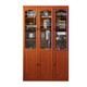Yuanlin Liangmu solid wood bookcase pure solid wood with glass three-door Chinese style home study display cabinet floor-standing combination bookcase with door 120*32*200cm) pure wood walnut color