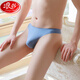 Langsha (Langsha) Sous-vêtements Low Bow Sexy String Men Ice Silk Traceless Elastic Pure Désure U Convex Corps Single Pink M M