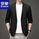 罗蒙（ROMON）夏季男士冰丝无痕防晒西服外套纯色弹力薄款西装上衣 卡其色 -718 6 【建议170-190斤】