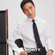 Monty Monty Men's informal azul marino azul DP No-hierro Nail elegante longitud abotonada