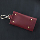 Patriot Cattle (Aiguoniu) Echtes Cowhide Retro verrückter Pferdeleder handgefertigtes Schlüsselbund Home Großkapazität Mode koreanische Version Multifunktions-Autokey-Tasche Wein rot/rot