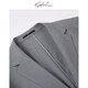 Shachi mince en laine de laine de soie d'affaires de costume pour hommes veste de la veste de fleur micro-m micro-fin occidental de style mince de style mince gris 48