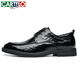 Cartelo British Hand-Hand Head Saper Cow Whide Hombres Menores Empresas zapatos de cuero casual de hombres zapatos de boda 9735 Negro 42