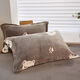 Flangemo winter velvet pillowcase single 48cmx74cm coral milk crystal flannel plush pillow set good night bear one set snowflake velvet pillowcase / 48cmX74cm