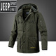 Jeep (JEEP) pure cotton winter cotton coat men's winter cotton jacket plus velvet thickened jacket cotton tooling black 9832 (added velvet) XL