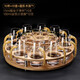 MIDOC household gold foil high-end wine set, white wine cup, wine dispenser, bullet cup, small glass wine cup, luxury 10 pots, 10 cups, round stand) gold foil pot + gold tracing cup