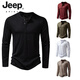 JEEP SPIRIT American retro heavyweight long-sleeved bottoming shirt autumn long-sleeved Henry shirt men's fitness tough guy army green T-shirt long sleeve khaki M