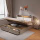 Yu feiqi nordisch multifunktions weiches massives Holz Doppelbett moderne einfache Nachtleuchte Aufladung Hochzeitsbett 9905# Bett + umweltfreundlich braun