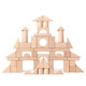 Prince Mom’s original wooden building blocks solid wood assembled and constructed to bite kindergarten children, babies, children toys 1-6 years old 72 pieces of smart building blocks + wooden box (no paint)