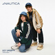 NAUTICA children's clothing boys and girls sports jacket hooded jacket spring and autumn children's American retro dark green/blue (2025 model) 165