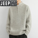 Jeep Spirit Light Luxus Halbzipper Stand Halsband Pullover Herren Winter Wärme Innere Wear Herrenpullover Teenager LO6627 Hellgrau M ungefähr 90 ~ 115 Jin [Jin gleich 0,5 kg] kann getragen werden