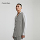 Calvin Klein内衣秋冬男士时尚休闲格纹纽扣翻领舒适家居长袖睡衣NM1428O P7A-鸽子灰 M