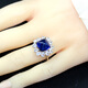 Fat Donglai's same style tanzanite sapphire sugar tower ring, luxury inlaid tanzanite blue moissanite diamond ring for women, fashionable large (main stone 10*10mm) live and adjustable
