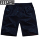 JEEP SPIRIT Personalized Floral Beach Pants Men's Casual Five-Cut Shorts Loose Cotton Summer Thin Pants Large Shorts Outdoor 9277 Dark Blue [Upgrade Pocket Zipper] L -130