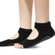 Rindu summer yoga socks split toe five-toe socks women's dance socks silicone non-slip open toe Pilates indoor training socks black pair one size (34-39)