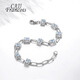CAJJ Francois 3.70 carat aquamarine bracelet for women, natural colored gemstones, 925 silver inlaid jewelry, aquamarine bracelet