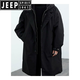 JEEP SPIRIT2025 Spring and Autumn New Men's Green Coat Men's Jacket Fake Two-Piece Hooded Mid-Length Windbreaker Parka Trend Army Green Spring and Autumn/Parker Windbreaker/Over the Knee 3XL Recommended 160-180Jin Jin is equal to 0.5 kg