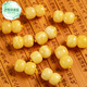 Final amber beeswax single bead, natural old-style beads, loose beads, small round beads, accessories with beads, bucket beads, Russian white flower, 8mm/pair