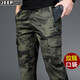 
Jeep (JEEP) casual pants for men's camouflage work pants for spring and autumn new loose straight pants multi-pocket men's trousers 9925 gray (thin style) L