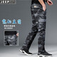 
Jeep (JEEP) casual pants for men's camouflage work pants for spring and autumn new loose straight pants multi-pocket men's trousers 9925 gray (thin style) L