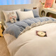 Yalu winter milk velvet quilt cover single piece 150x200x230cm thickened coral velvet quilt cover bed sheet four-piece set milk white + baby blue thickened milk velvet 1.2m bed sheet three-piece set - quilt cover 150*200cm