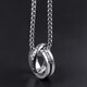 MZMZ platinum necklace men's pt950 platinum trendy double ring pendant for boyfriend birthday gift Valentine's Day light luxury model-fashionable double ring necklace