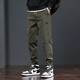 Charluoel Casual Hosen Herren Frühlings- und Herbststil Hosen Herren Krawatten Harem Hosen Sporthosen Herren Neun-Punkte-Tide Long Hosen 689 Military Green L (110-125jin [Jin gleich 0,5 kg]))