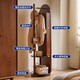 Ruifan Nordic solid wood dressing mirror living room rotating full-body mirror floor-standing home mirror bedroom storage makeup fitting mirror