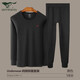 Septwolves 100% cotton + antibacterial men's autumn clothes and long johns suit round neck thermal underwear autumn and winter cotton sweater suit
