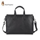 HushPuppies briefcase men's vegetable tanned cowhide genuine leather business handbag large capacity computer bag 14 inches black