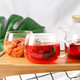 Mingyuan Glass Flower Tea Cup Office Water Cup High Temperature Resistant Anti-Explosion Household Drinking Water Transparent Glass Cup with Handle Sleek Glass Cup 400ml