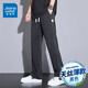 
True Viscose cool ice silk pants men's summer thin casual pants men's loose straight simple and versatile wide-leg pants 1048 black 4XL